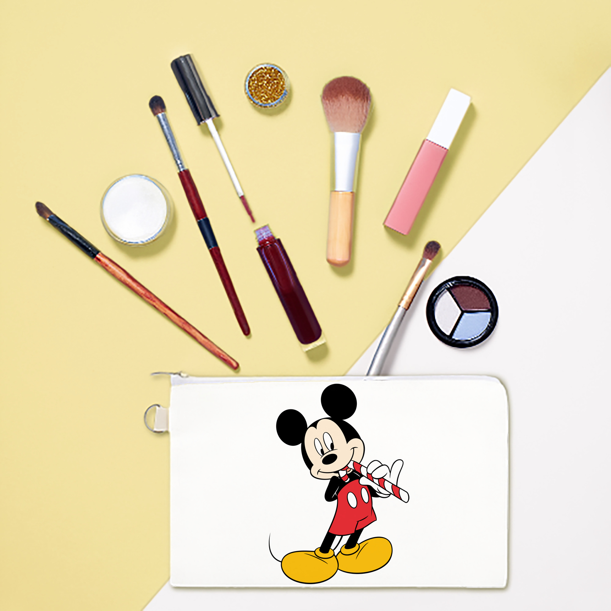 （画像用） ミッキーマウス Mickey Mouse キャンバス生地ポーチ　小物入れ