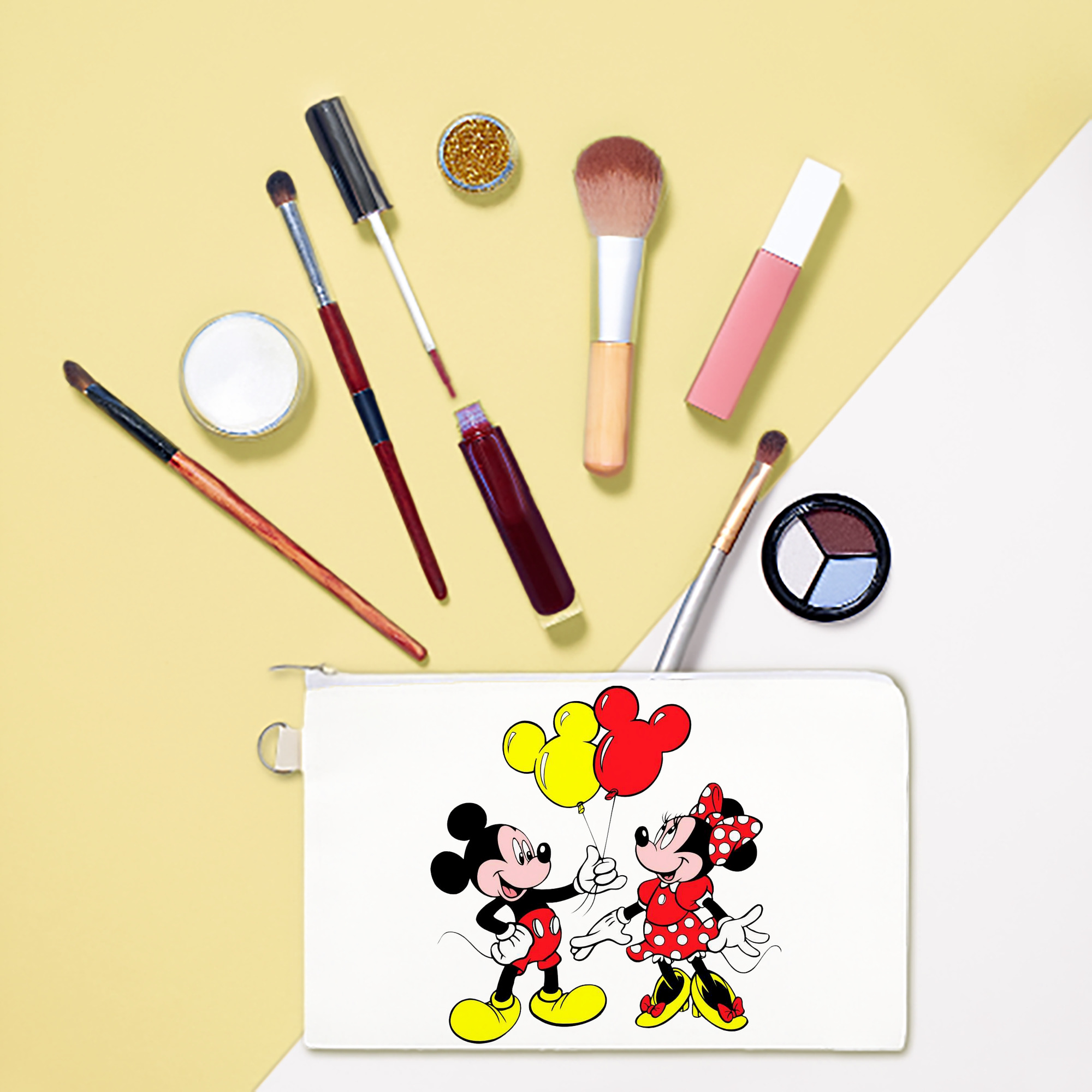 （画像用） ミッキーマウス Mickey Mouse キャンバス生地ポーチ　小物入れ
