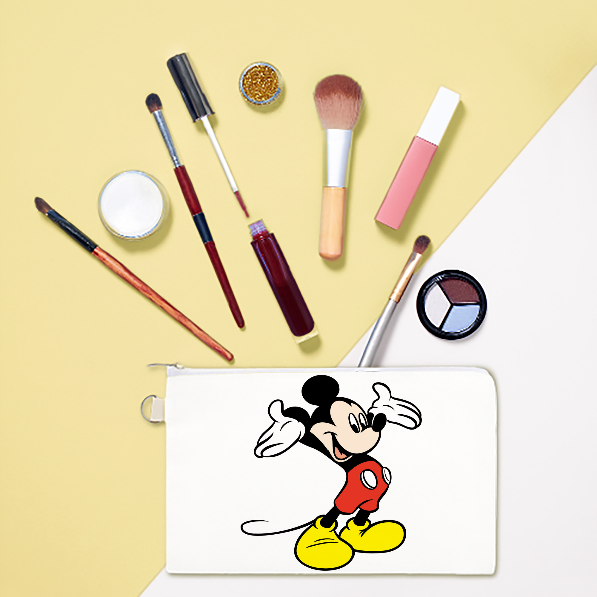 （画像用） ミッキーマウス Mickey Mouse キャンバス生地ポーチ　小物入れ