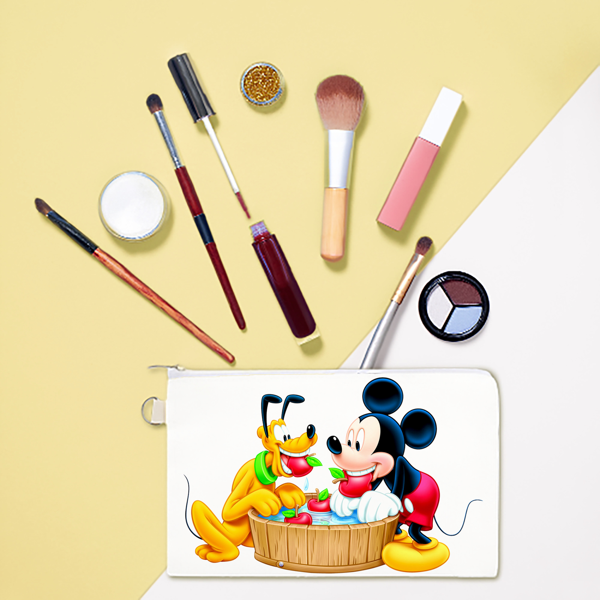 （画像用） ミッキーマウス Mickey Mouse キャンバス生地ポーチ　小物入れ
