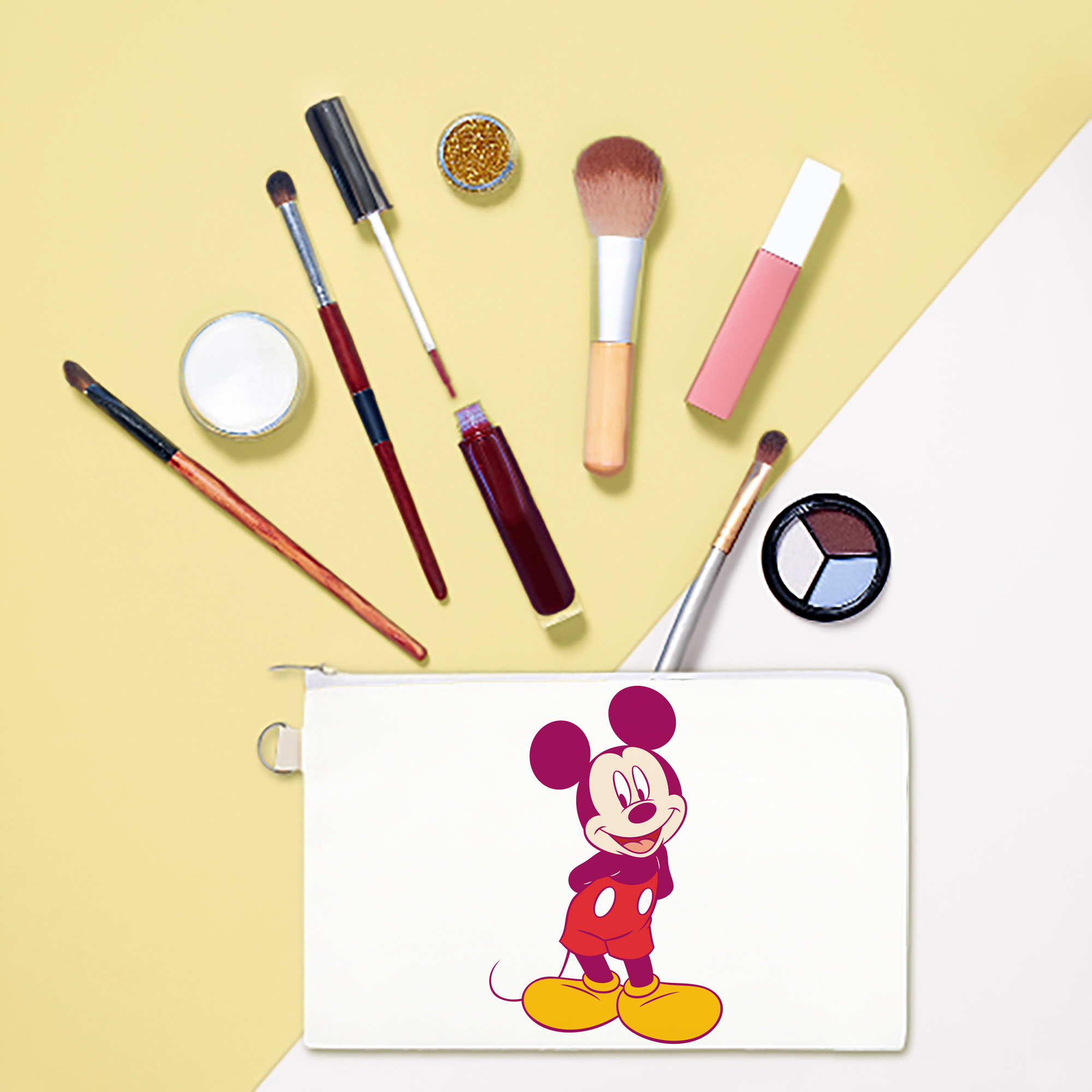 （画像用） ミッキーマウス Mickey Mouse キャンバス生地ポーチ　小物入れ