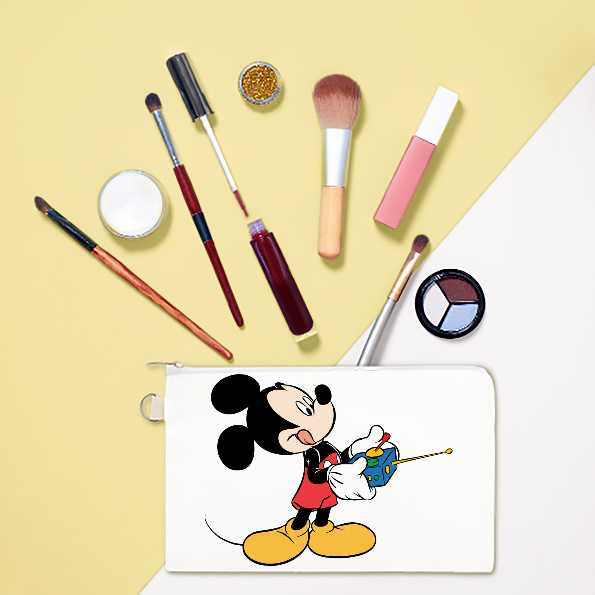 （画像用） ミッキーマウス Mickey Mouse キャンバス生地ポーチ　小物入れ