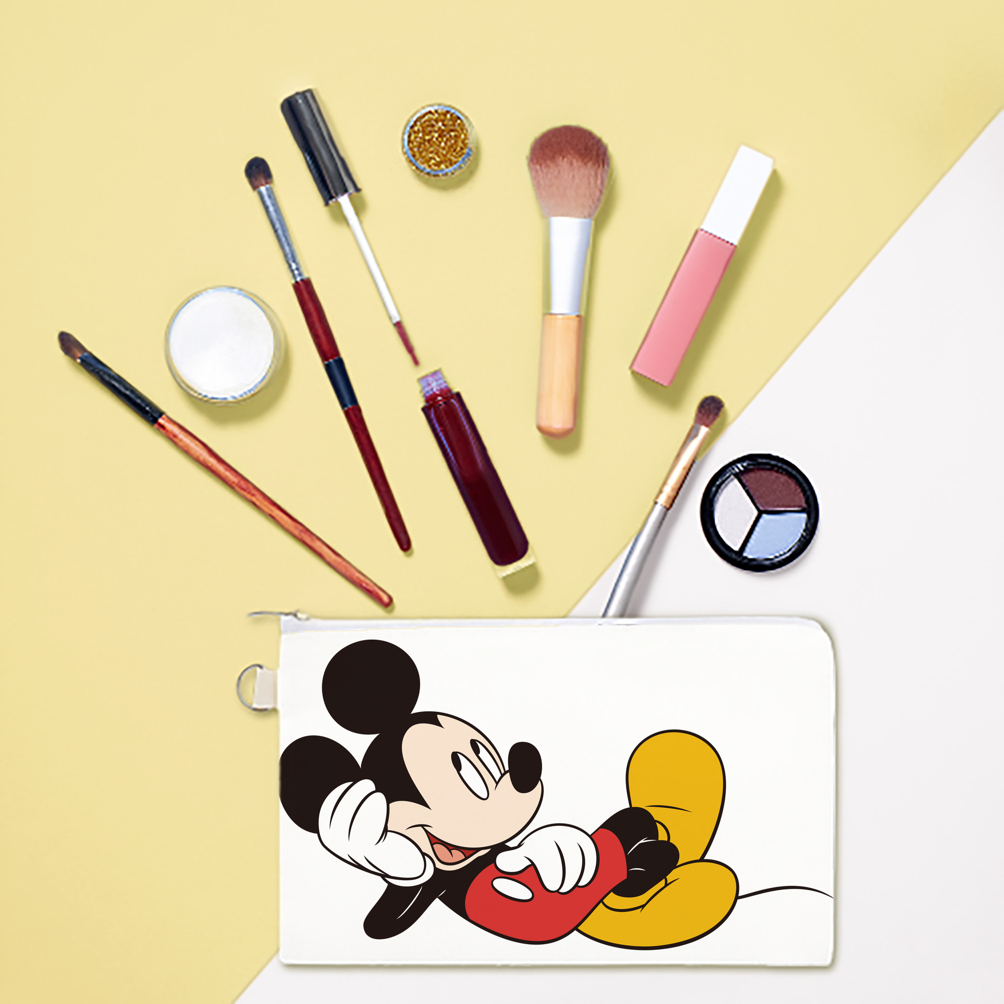 （画像用） ミッキーマウス Mickey Mouse キャンバス生地ポーチ　小物入れ