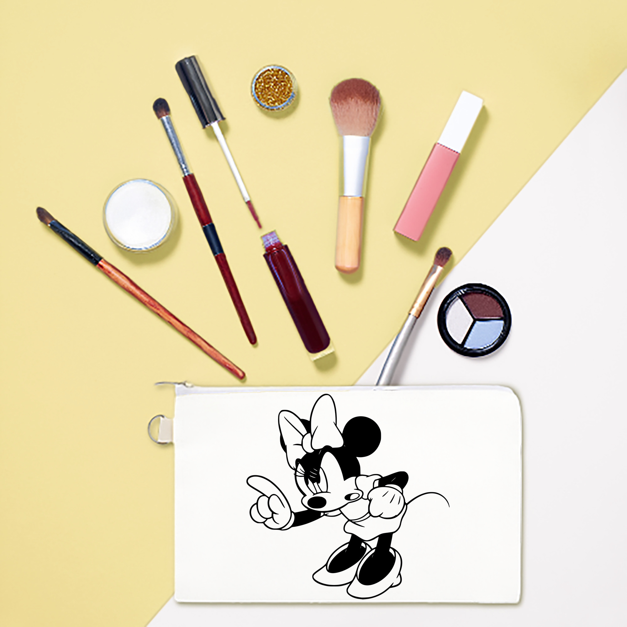 （画像用） ミッキーマウス Mickey Mouse キャンバス生地ポーチ　小物入れ