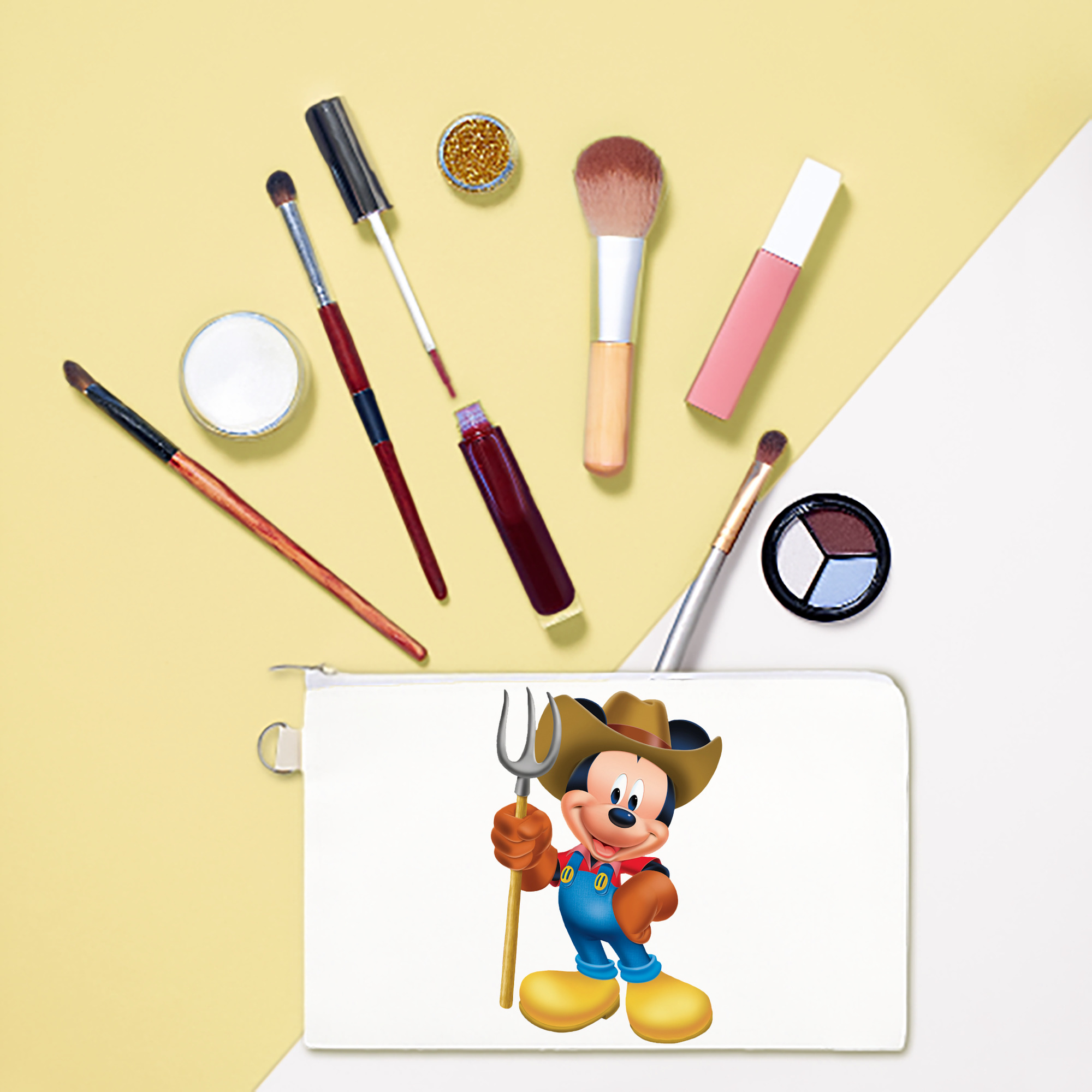 （画像用） ミッキーマウス Mickey Mouse キャンバス生地ポーチ　小物入れ