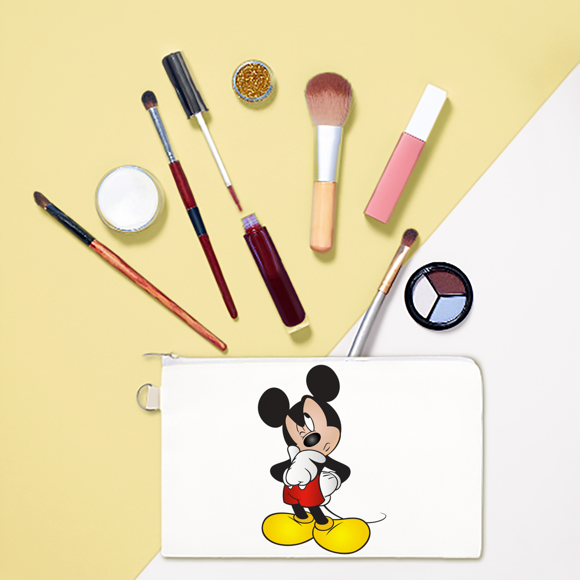 ミッキーマウス Mickey Mouse キャンバス生地ポーチ　小物入れ