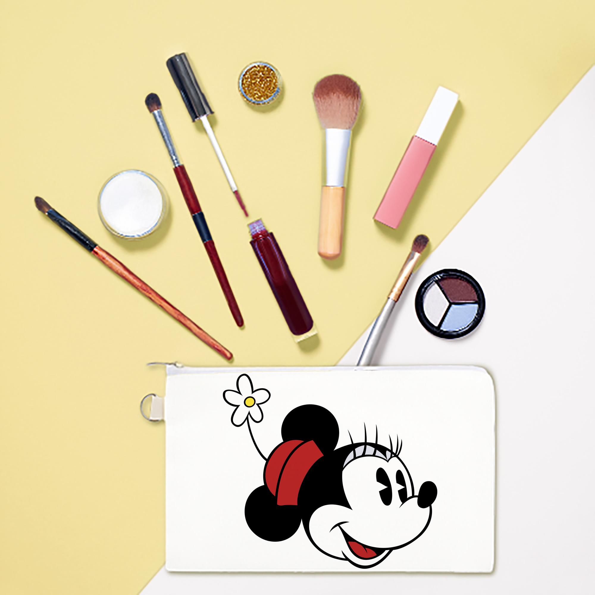 （画像用） ミッキーマウス Mickey Mouse キャンバス生地ポーチ　小物入れ