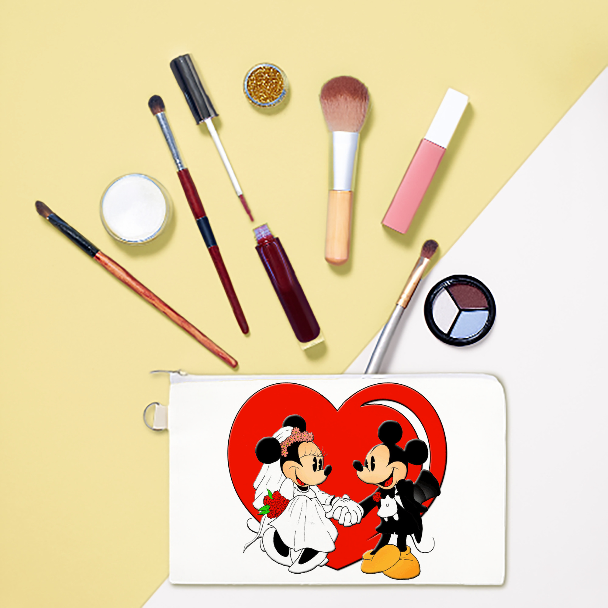 （画像用） ミッキーマウス Mickey Mouse キャンバス生地ポーチ　小物入れ