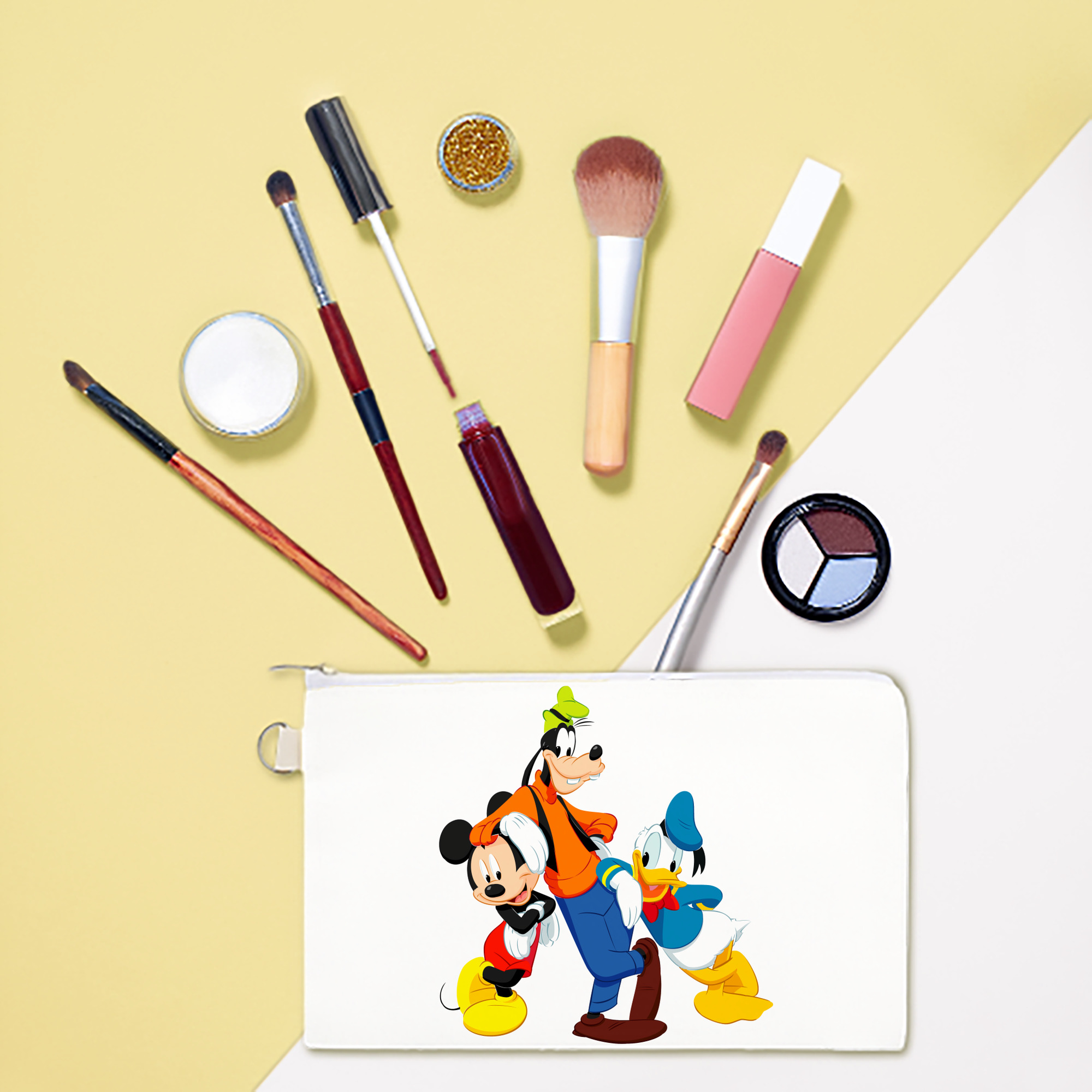 （画像用） ミッキーマウス Mickey Mouse キャンバス生地ポーチ　小物入れ