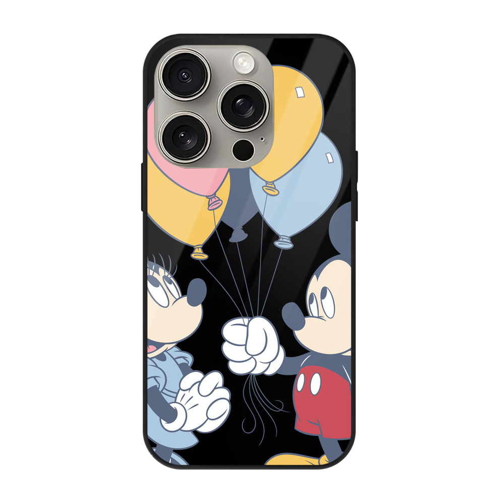 （画像用） ミッキーマウス Mickey Mouse 【iPhone15Pro対応】スマホケース 耐衝撃＆黄変防止 背面ガラス