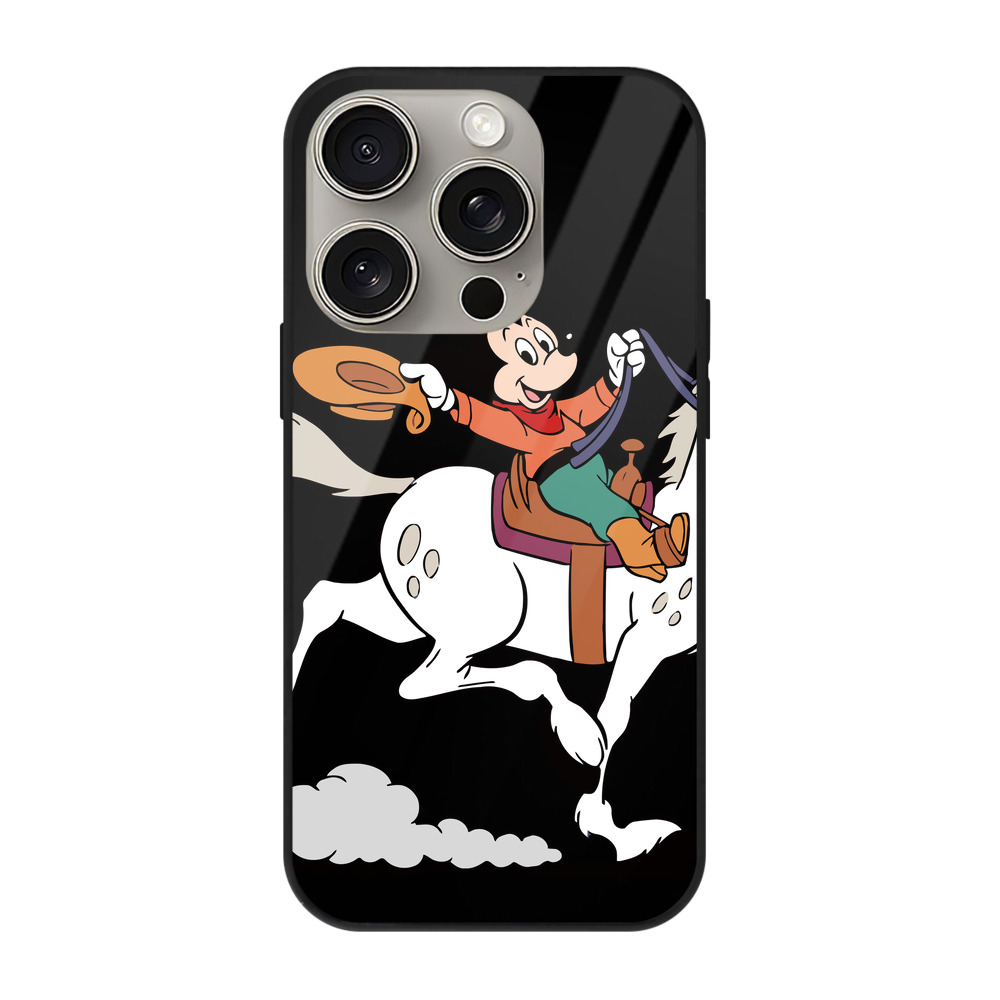 （画像用） ミッキーマウス Mickey Mouse 【iPhone15Pro対応】スマホケース 耐衝撃＆黄変防止 背面ガラス