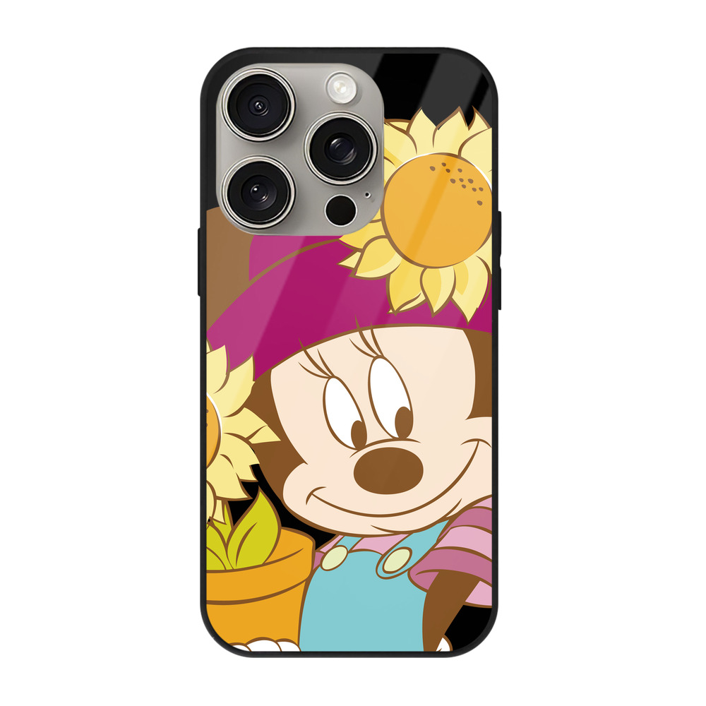 （画像用） ミッキーマウス Mickey Mouse 【iPhone15Pro対応】スマホケース 耐衝撃＆黄変防止 背面ガラス