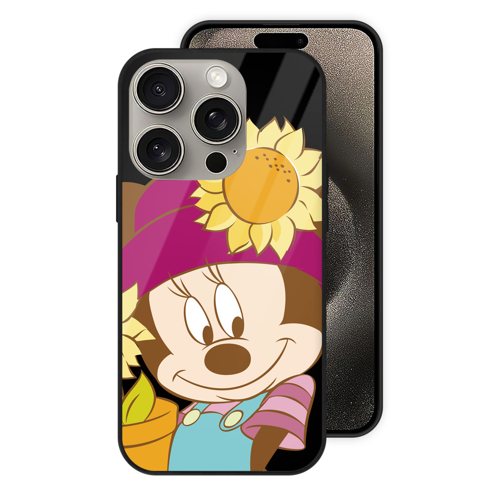 （画像用） ミッキーマウス Mickey Mouse 【iPhone15Pro対応】スマホケース 耐衝撃＆黄変防止 背面ガラス