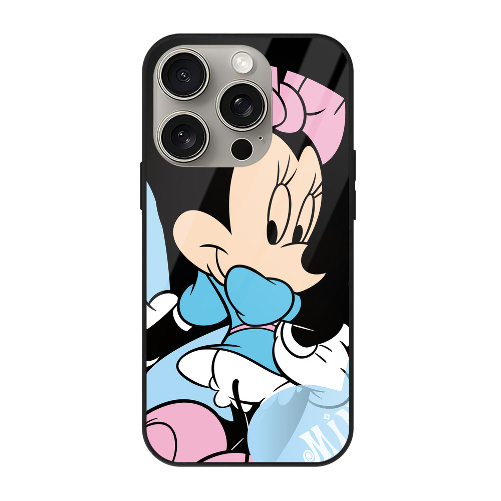 （画像用） ミッキーマウス Mickey Mouse 【iPhone15Pro対応】スマホケース 耐衝撃＆黄変防止 背面ガラス