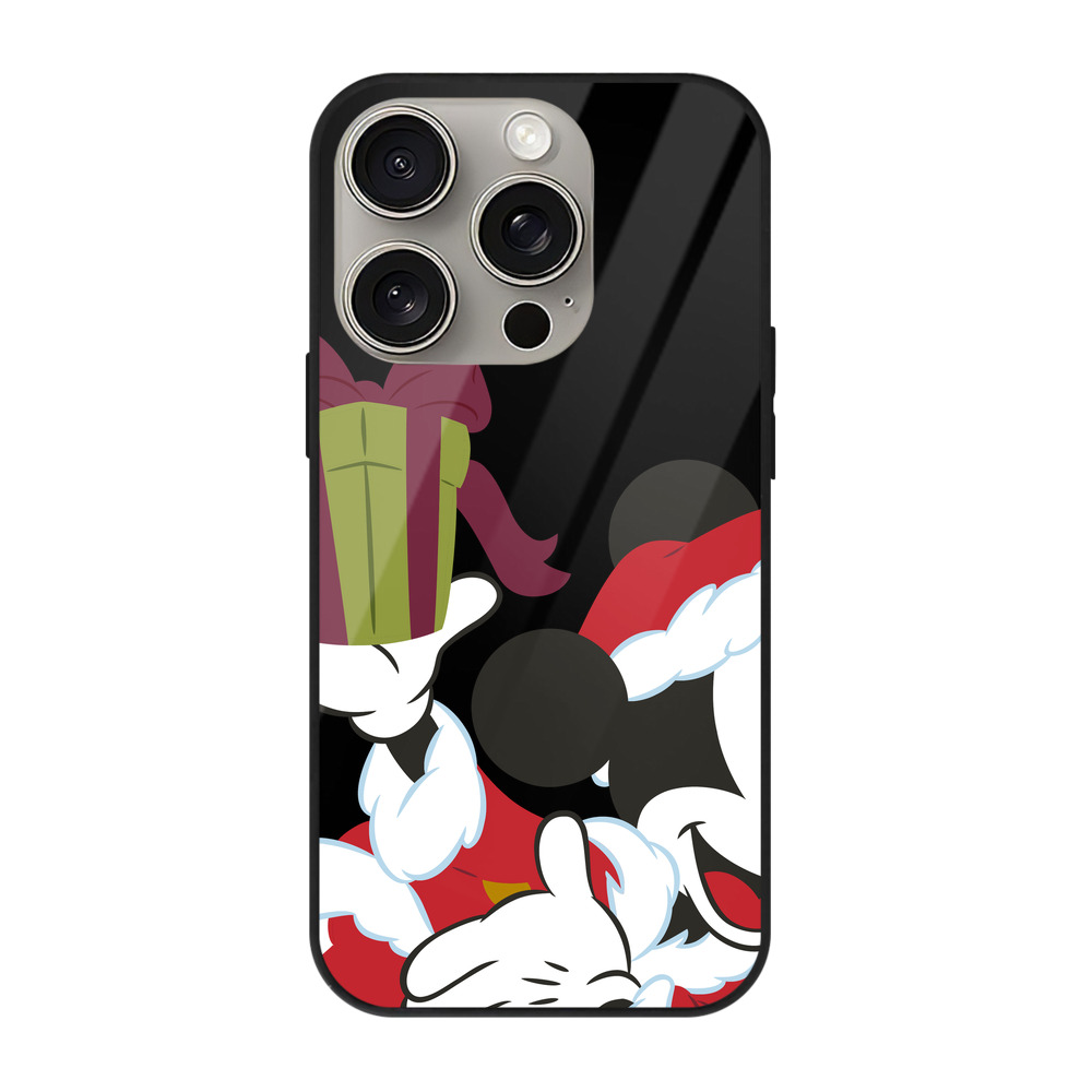 （画像用） ミッキーマウス Mickey Mouse 【iPhone15Pro対応】スマホケース 耐衝撃＆黄変防止 背面ガラス