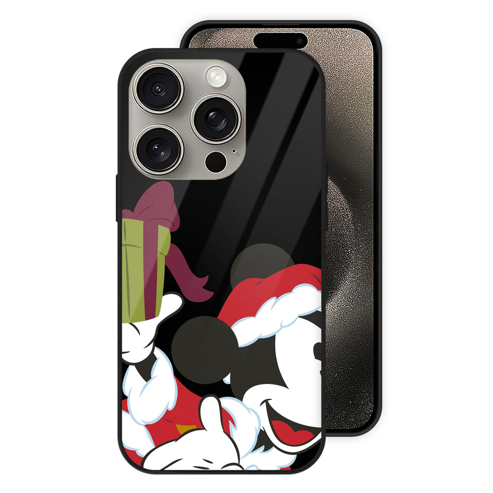 （画像用） ミッキーマウス Mickey Mouse 【iPhone15Pro対応】スマホケース 耐衝撃＆黄変防止 背面ガラス