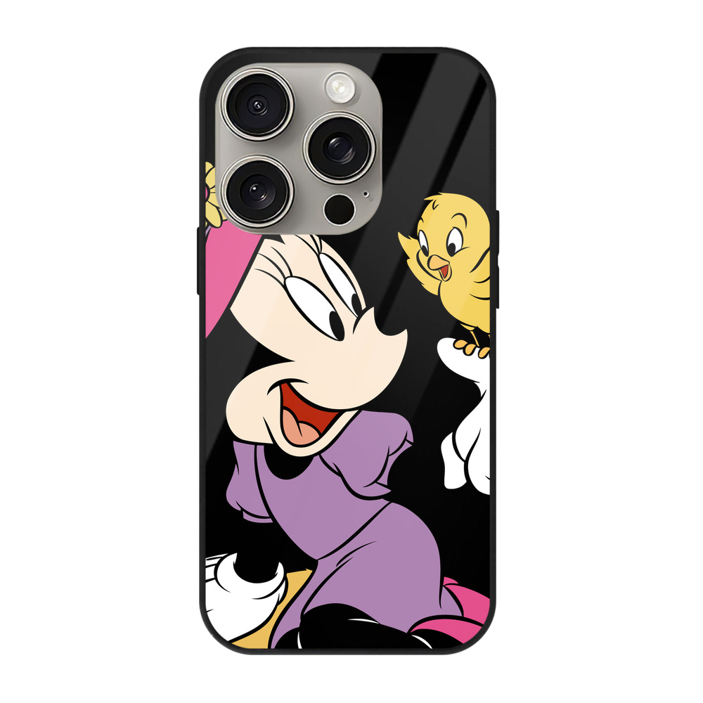 （画像用） ミッキーマウス Mickey Mouse 【iPhone15Pro対応】スマホケース 耐衝撃＆黄変防止 背面ガラス