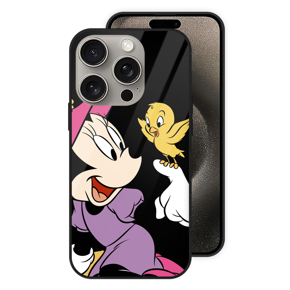 （画像用） ミッキーマウス Mickey Mouse 【iPhone15Pro対応】スマホケース 耐衝撃＆黄変防止 背面ガラス