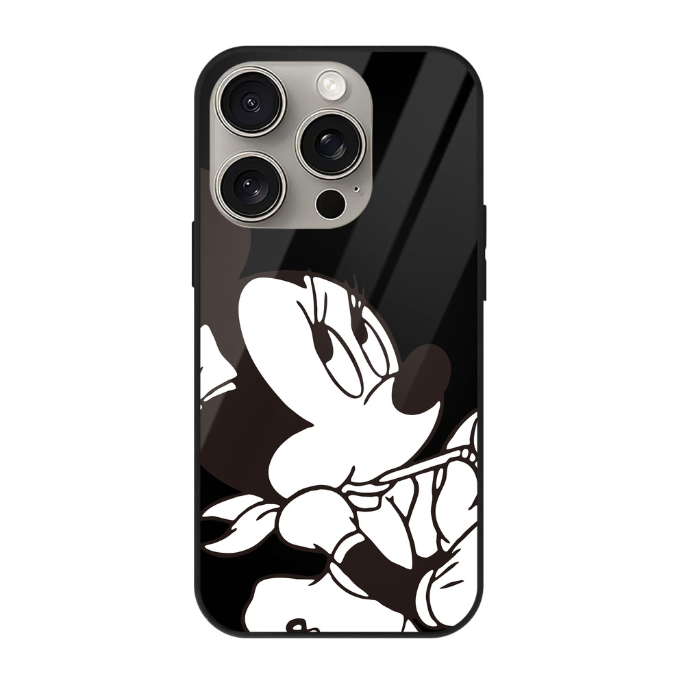 （画像用） ミッキーマウス Mickey Mouse 【iPhone15Pro対応】スマホケース 耐衝撃＆黄変防止 背面ガラス