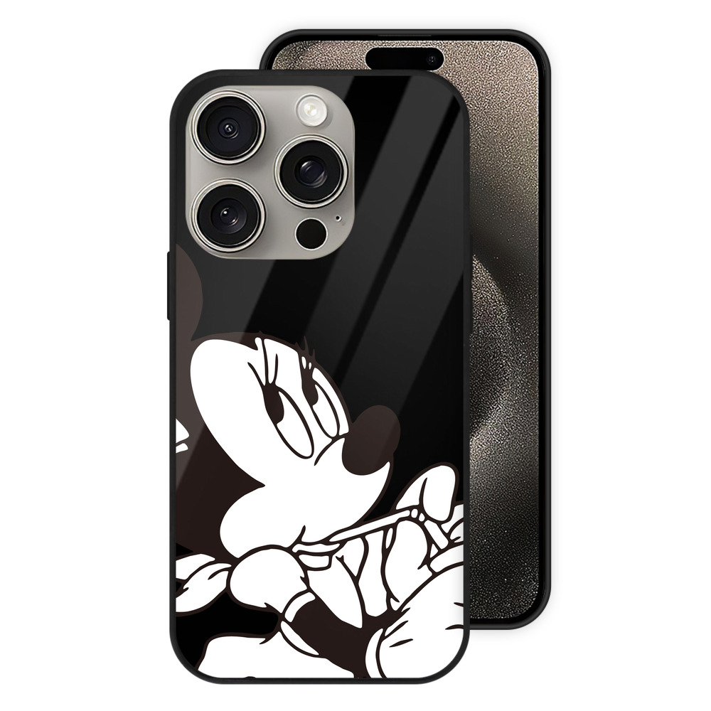 （画像用） ミッキーマウス Mickey Mouse 【iPhone15Pro対応】スマホケース 耐衝撃＆黄変防止 背面ガラス