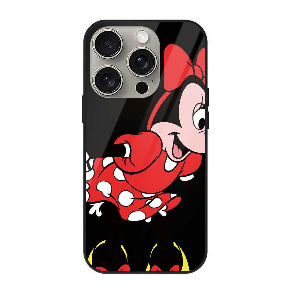 （画像用） ミッキーマウス Mickey Mouse 【iPhone15Pro対応】スマホケース 耐衝撃＆黄変防止 背面ガラス