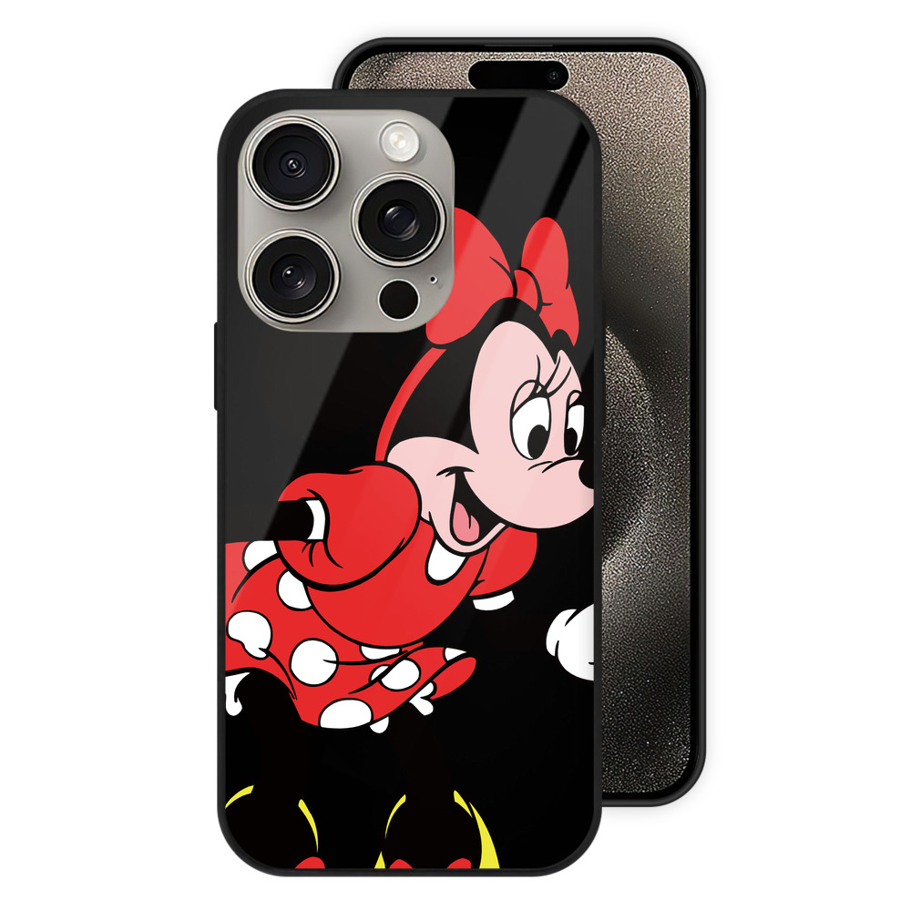 （画像用） ミッキーマウス Mickey Mouse 【iPhone15Pro対応】スマホケース 耐衝撃＆黄変防止 背面ガラス