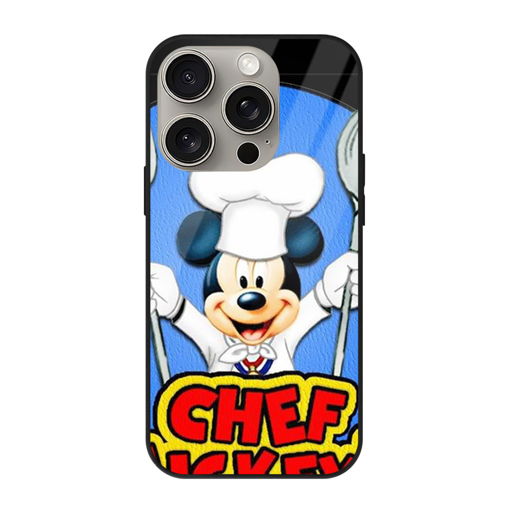 （画像用） ミッキーマウス Mickey Mouse 【iPhone15Pro対応】スマホケース 耐衝撃＆黄変防止 背面ガラス