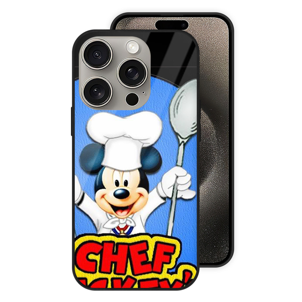 （画像用） ミッキーマウス Mickey Mouse 【iPhone15Pro対応】スマホケース 耐衝撃＆黄変防止 背面ガラス