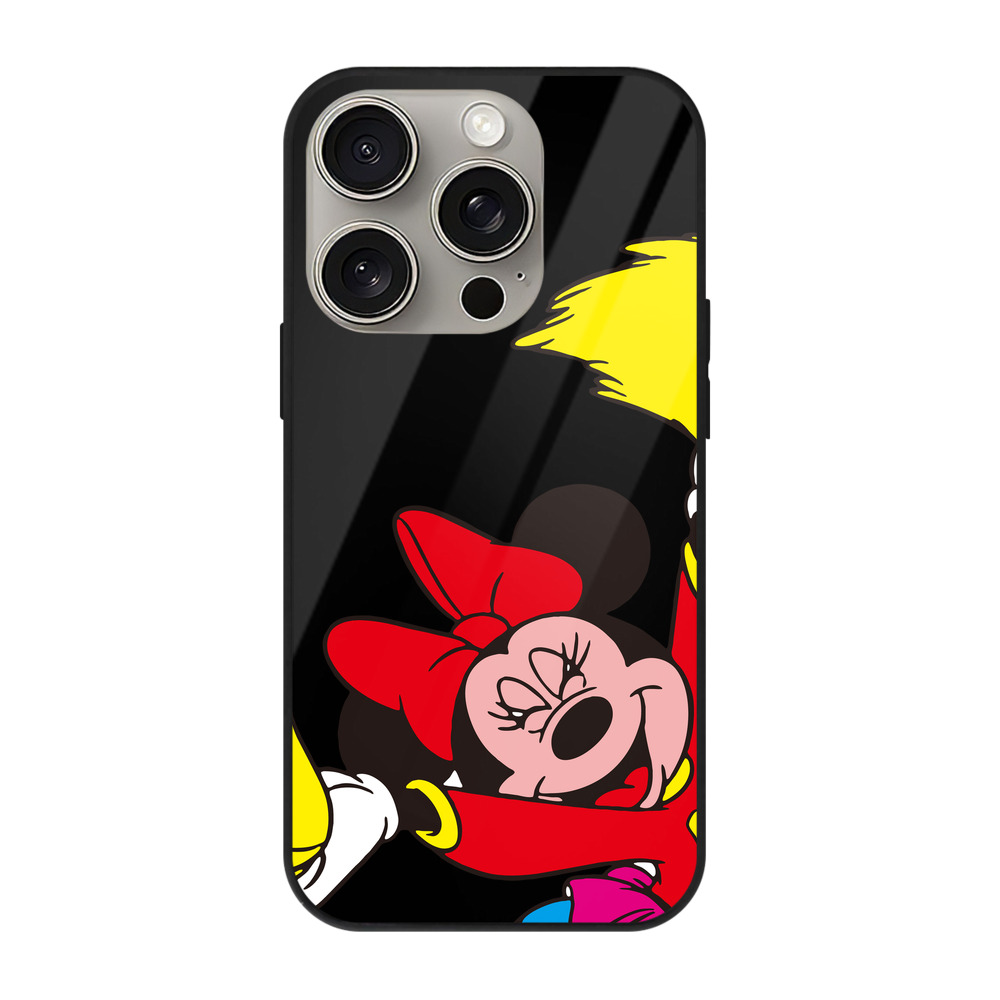 （画像用） ミッキーマウス Mickey Mouse 【iPhone15Pro対応】スマホケース 耐衝撃＆黄変防止 背面ガラス