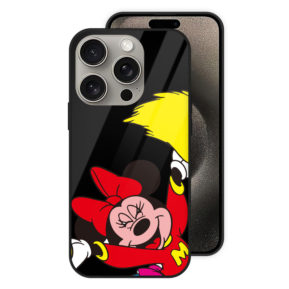 （画像用） ミッキーマウス Mickey Mouse 【iPhone15Pro対応】スマホケース 耐衝撃＆黄変防止 背面ガラス