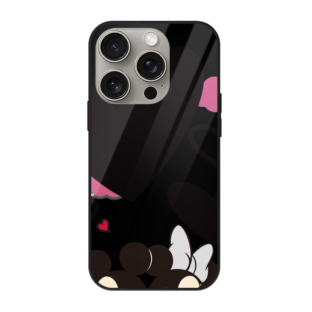 （画像用） ミッキーマウス Mickey Mouse 【iPhone15Pro対応】スマホケース 耐衝撃＆黄変防止 背面ガラス