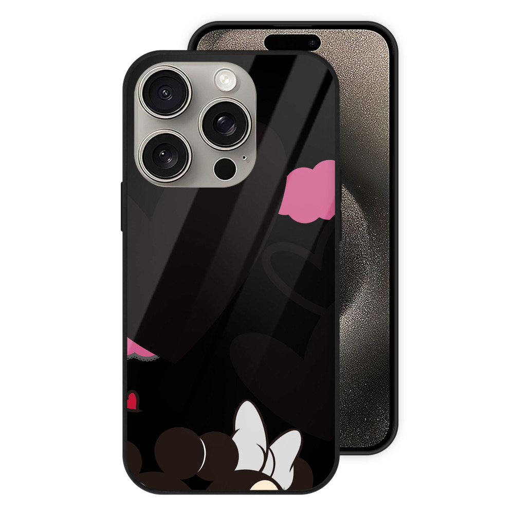 （画像用） ミッキーマウス Mickey Mouse 【iPhone15Pro対応】スマホケース 耐衝撃＆黄変防止 背面ガラス