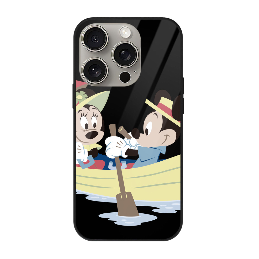 （画像用） ミッキーマウス Mickey Mouse 【iPhone15Pro対応】スマホケース 耐衝撃＆黄変防止 背面ガラス