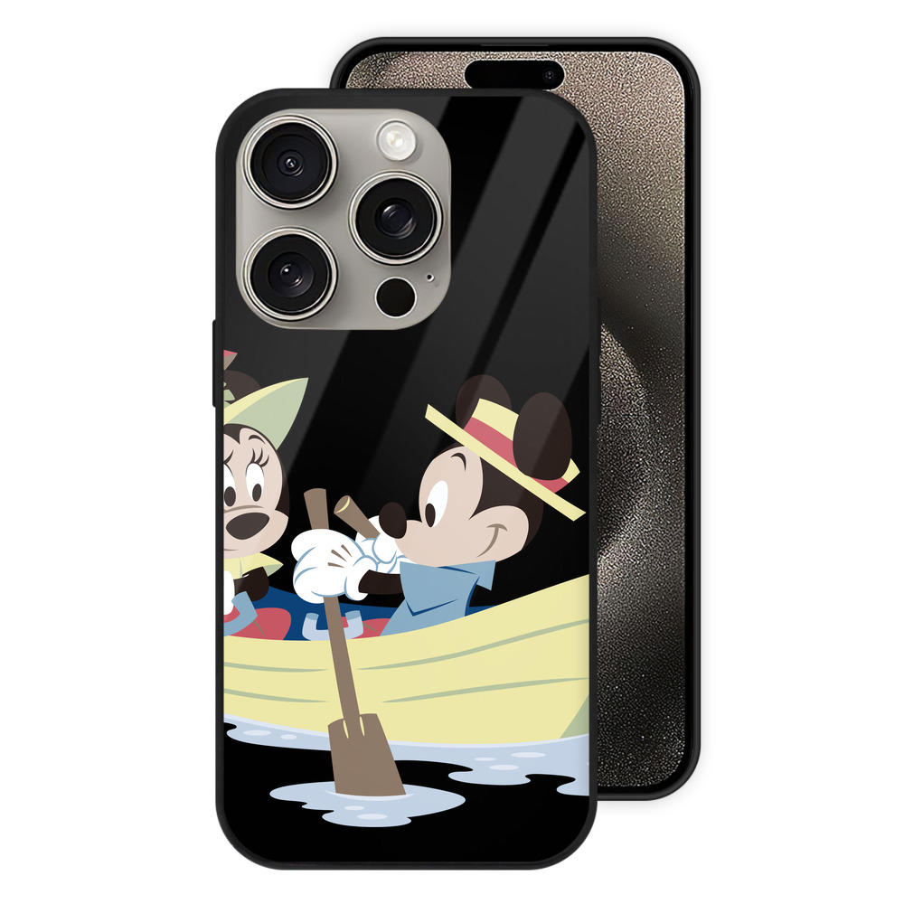 （画像用） ミッキーマウス Mickey Mouse 【iPhone15Pro対応】スマホケース 耐衝撃＆黄変防止 背面ガラス