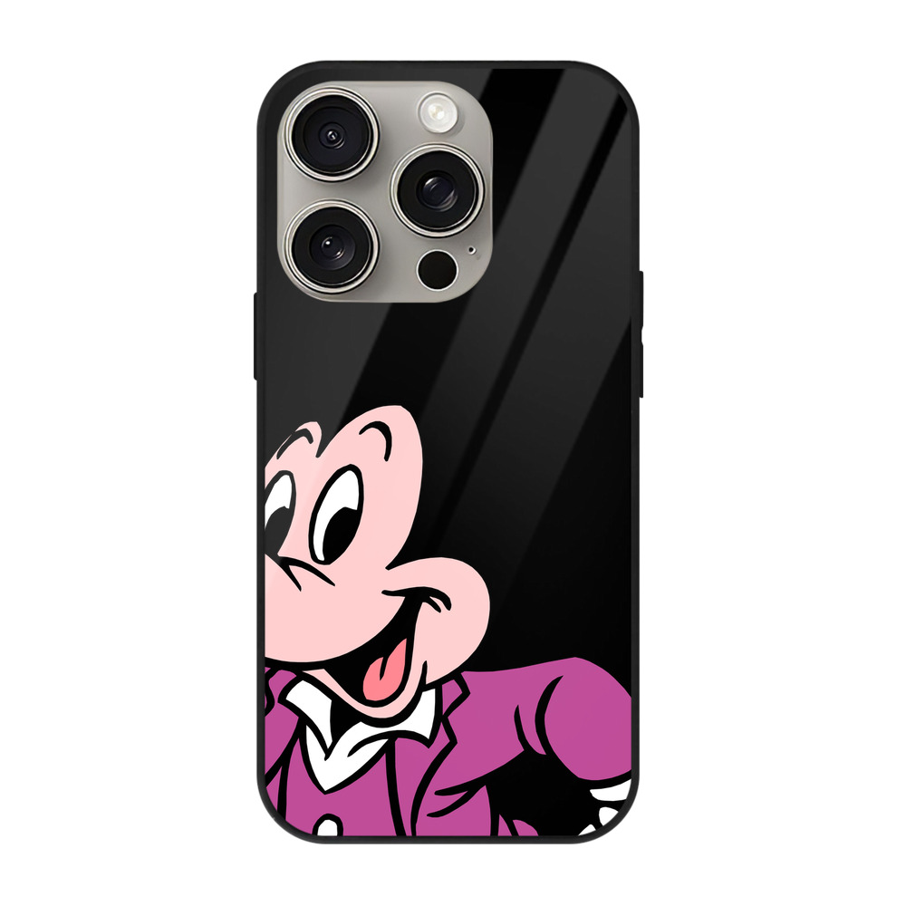 （画像用） ミッキーマウス Mickey Mouse 【iPhone15Pro対応】スマホケース 耐衝撃＆黄変防止 背面ガラス