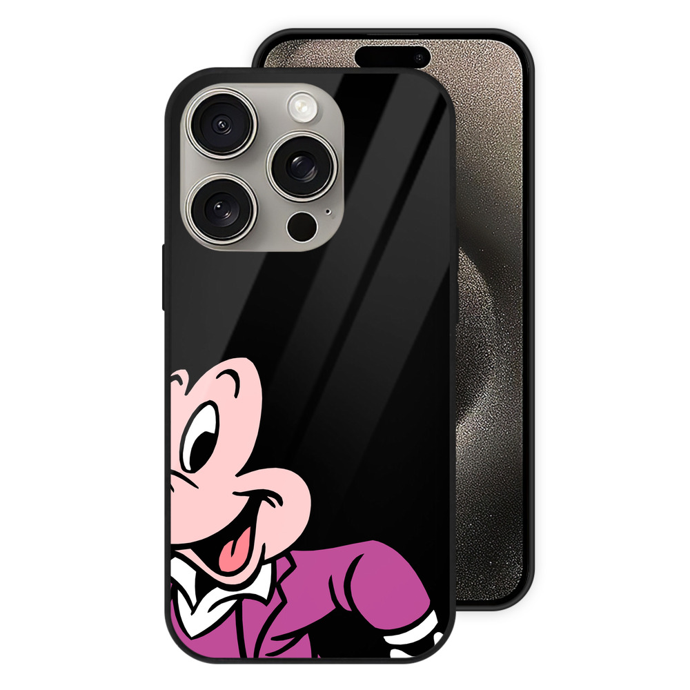 （画像用） ミッキーマウス Mickey Mouse 【iPhone15Pro対応】スマホケース 耐衝撃＆黄変防止 背面ガラス