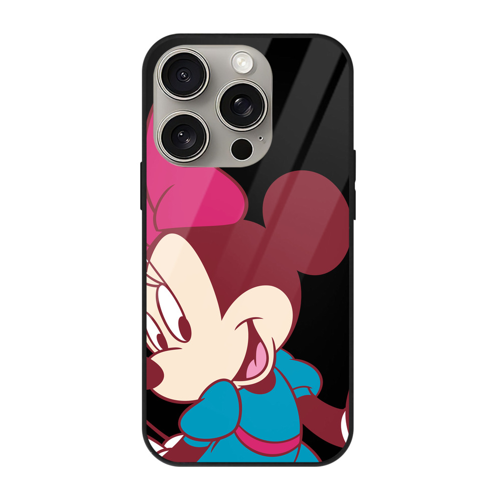 （画像用） ミッキーマウス Mickey Mouse 【iPhone15Pro対応】スマホケース 耐衝撃＆黄変防止 背面ガラス