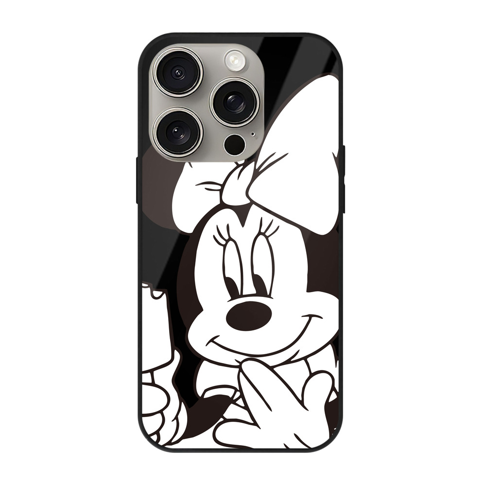 （画像用） ミッキーマウス Mickey Mouse 【iPhone15Pro対応】スマホケース 耐衝撃＆黄変防止 背面ガラス