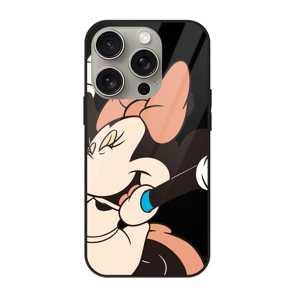 （画像用） ミッキーマウス Mickey Mouse 【iPhone15Pro対応】スマホケース 耐衝撃＆黄変防止 背面ガラス