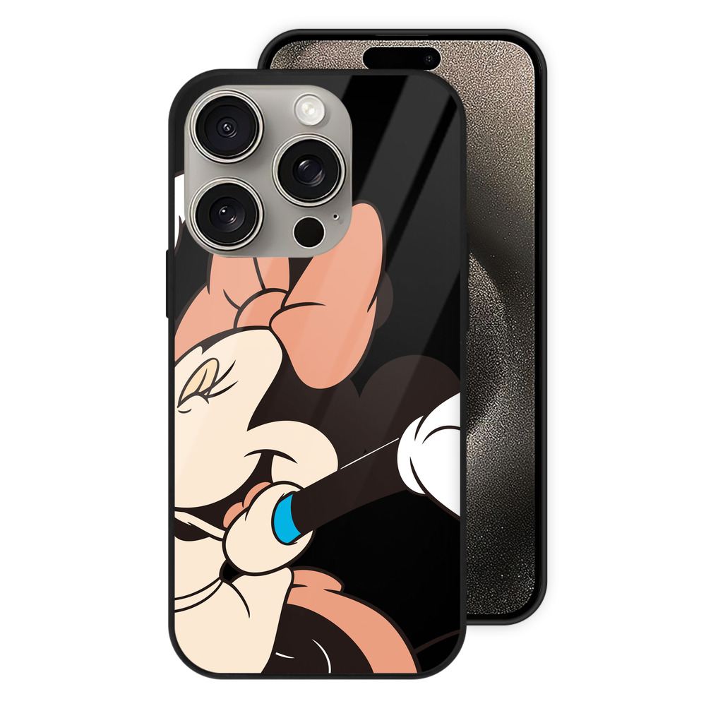 （画像用） ミッキーマウス Mickey Mouse 【iPhone15Pro対応】スマホケース 耐衝撃＆黄変防止 背面ガラス
