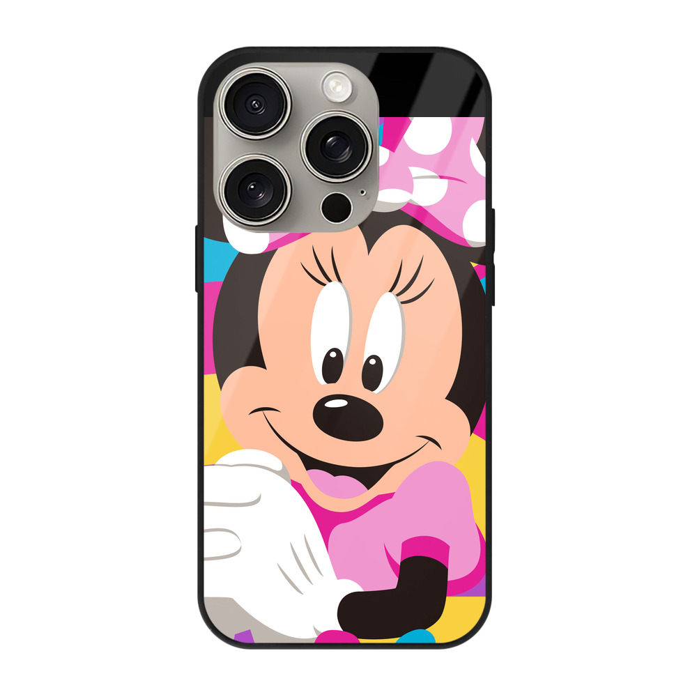 （画像用） ミッキーマウス Mickey Mouse 【iPhone15Pro対応】スマホケース 耐衝撃＆黄変防止 背面ガラス