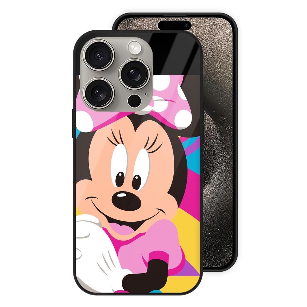 （画像用） ミッキーマウス Mickey Mouse 【iPhone15Pro対応】スマホケース 耐衝撃＆黄変防止 背面ガラス