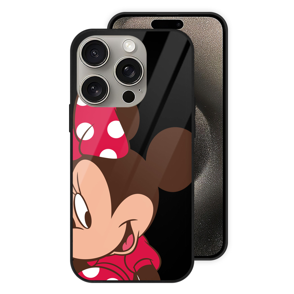 （画像用） ミッキーマウス Mickey Mouse 【iPhone15Pro対応】スマホケース 耐衝撃＆黄変防止 背面ガラス