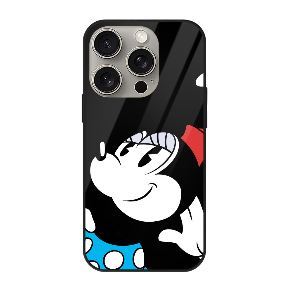 （画像用） ミッキーマウス Mickey Mouse 【iPhone15Pro対応】スマホケース 耐衝撃＆黄変防止 背面ガラス