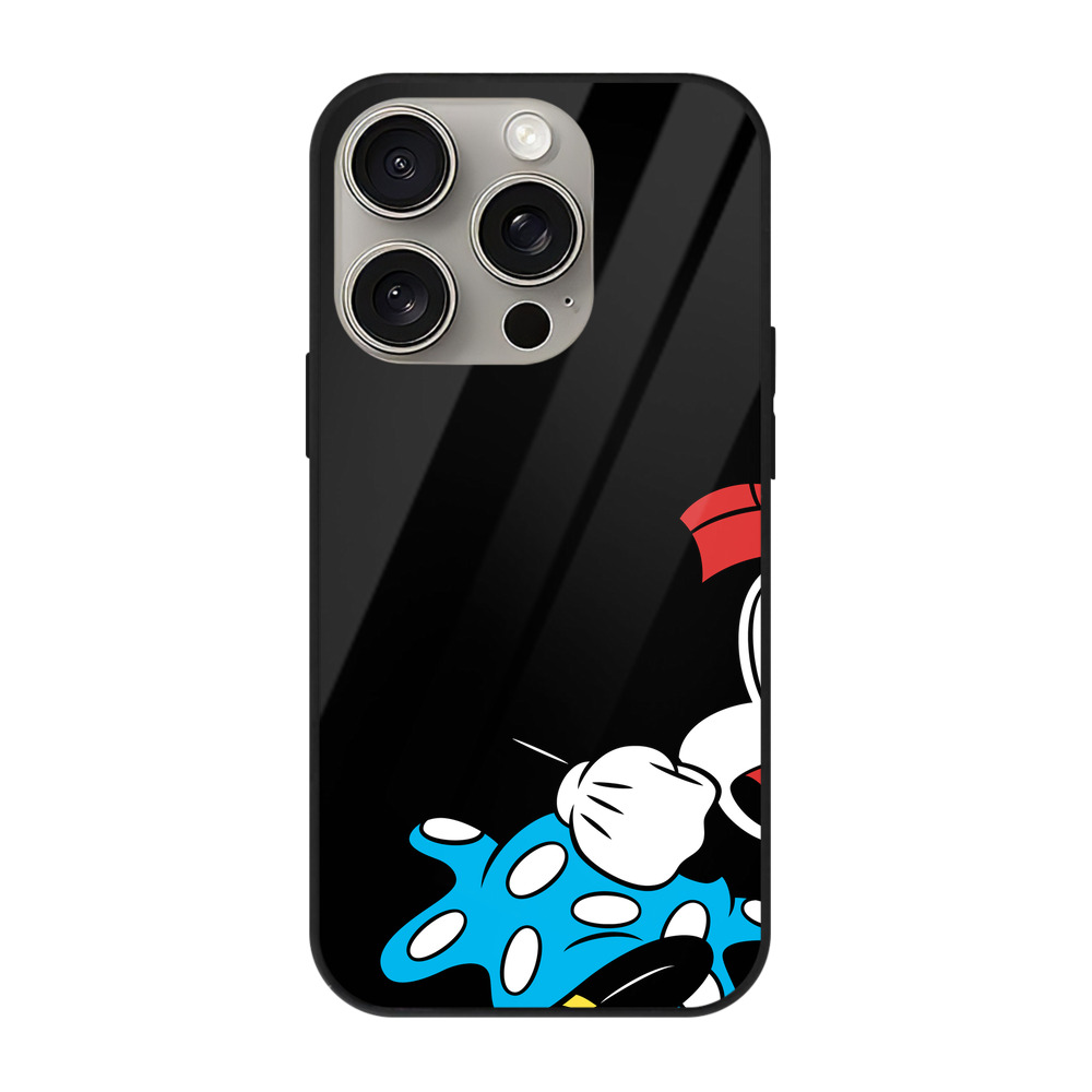 （画像用） ミッキーマウス Mickey Mouse 【iPhone15Pro対応】スマホケース 耐衝撃＆黄変防止 背面ガラス