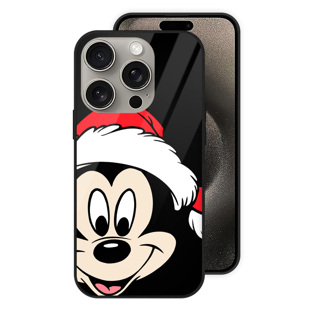 （画像用） ミッキーマウス Mickey Mouse 【iPhone15Pro対応】スマホケース 耐衝撃＆黄変防止 背面ガラス