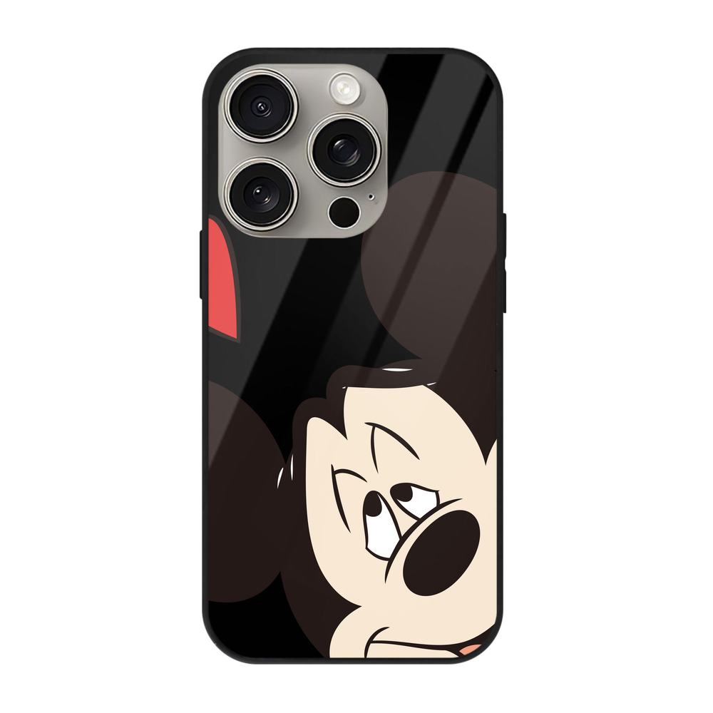 （画像用） ミッキーマウス Mickey Mouse 【iPhone15Pro対応】スマホケース 耐衝撃＆黄変防止 背面ガラス
