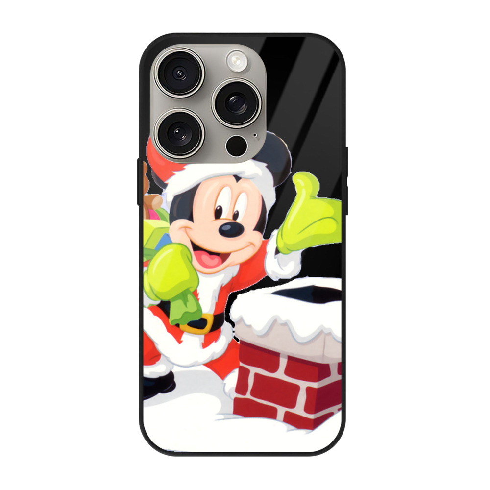 （画像用） ミッキーマウス Mickey Mouse 【iPhone15Pro対応】スマホケース 耐衝撃＆黄変防止 背面ガラス