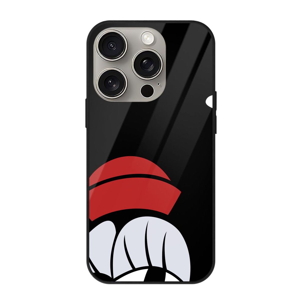 （画像用） ミッキーマウス Mickey Mouse 【iPhone15Pro対応】スマホケース 耐衝撃＆黄変防止 背面ガラス