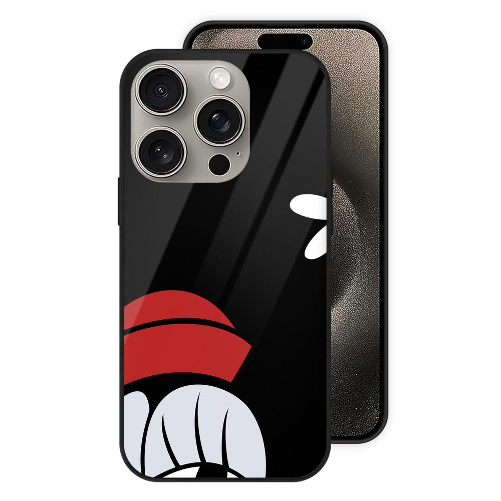 （画像用） ミッキーマウス Mickey Mouse 【iPhone15Pro対応】スマホケース 耐衝撃＆黄変防止 背面ガラス